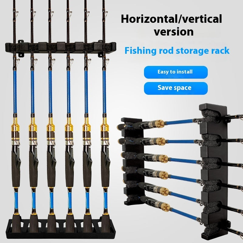 Rod Display Stand Wall-mounted Vertical Wall Fishing Gear Storage Rack