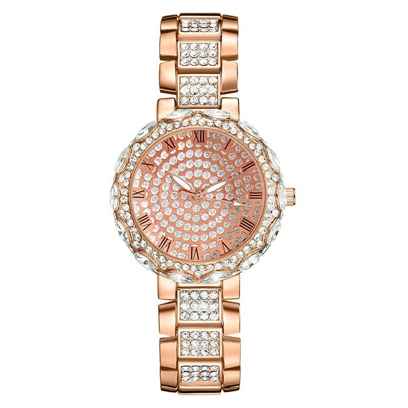 Women's Fashion Quartz Watch with Diamonds and Rhinestones