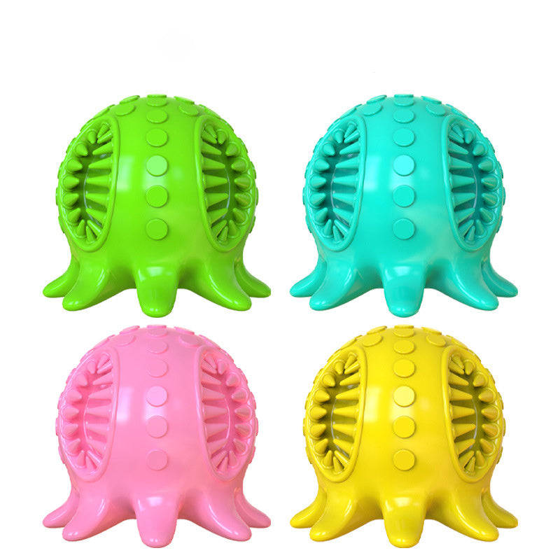 Interactive Small Octopus-Shaped Dog Chew Toy for Teeth Cleaning, Bad Breath Relief, and Boredom