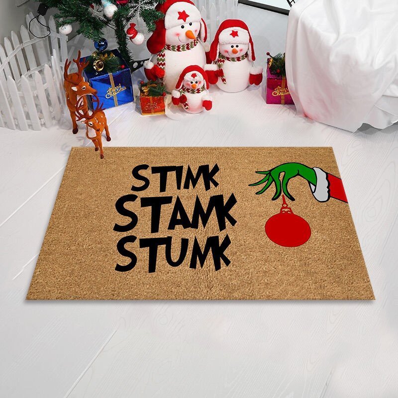 New Cartoon Christmas Letters Doorway Mat Kitchen Water Absorbent Ottoman