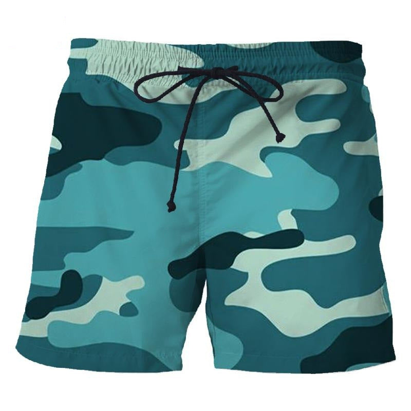 Men's Camouflage Printed Shorts Relaxed Vinylon Fabric