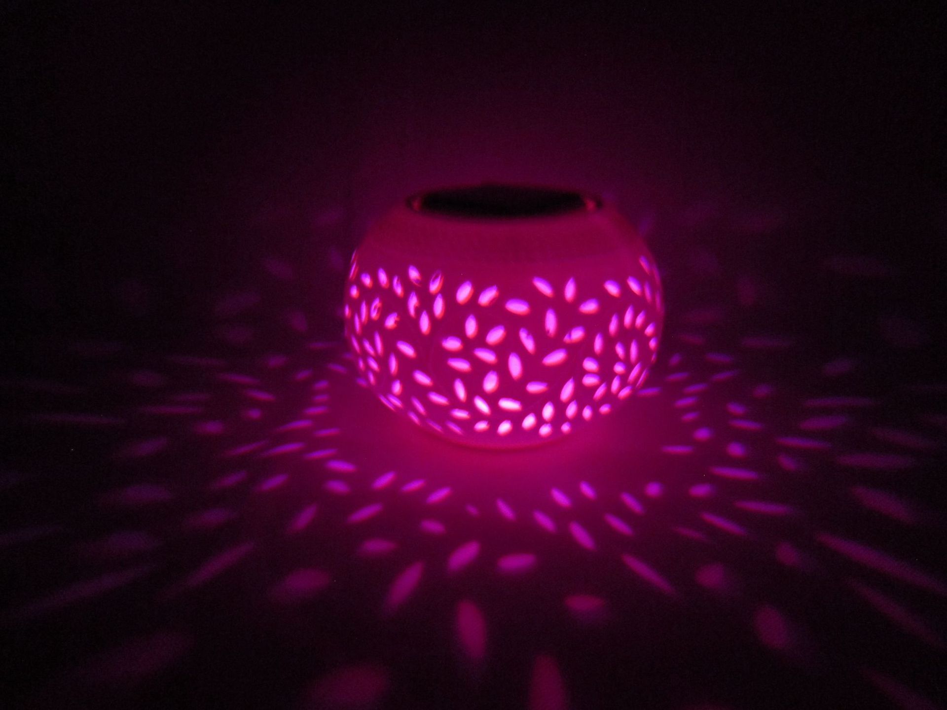 Solar Garden Apple Light Ceramic LED Night Lamp Soft Decorative Lighting