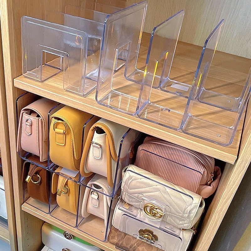 Handbag Storage Rack with Partition – Wardrobe Organizer Box
