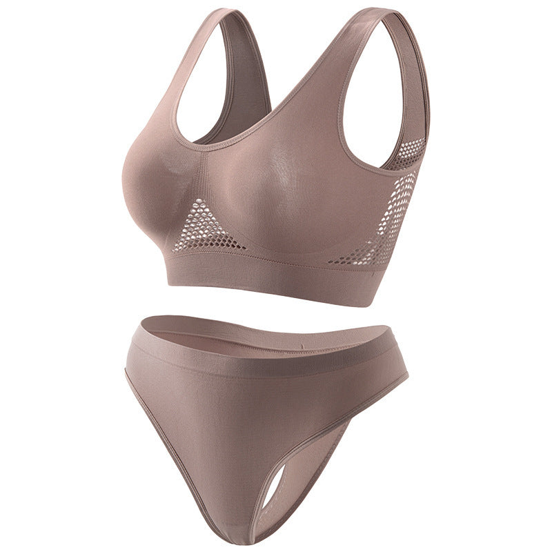 Women’s Seamless Push-Up Sports Bra and Briefs 2-Piece Set