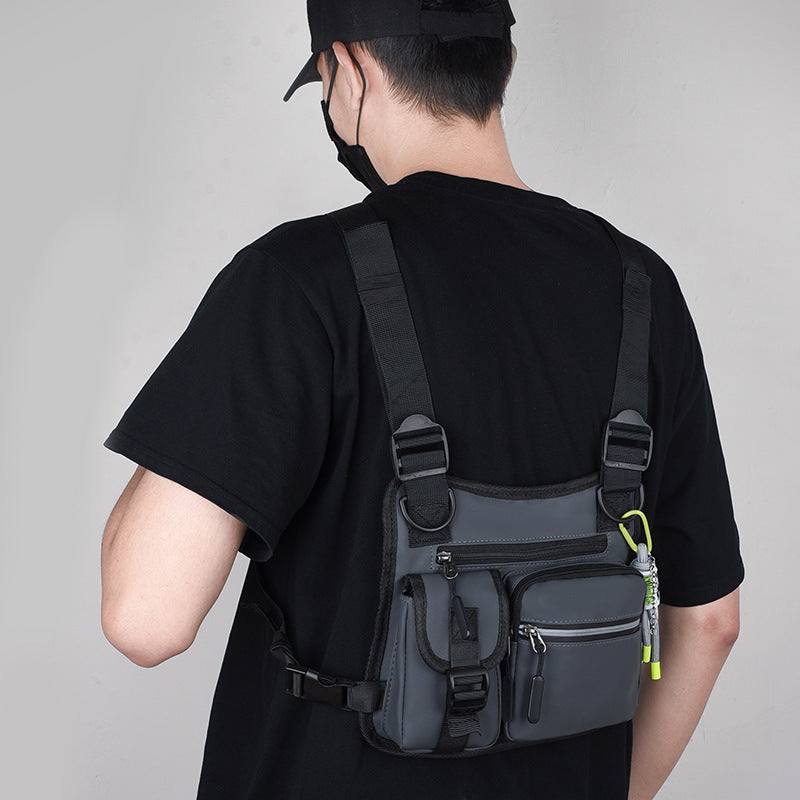 Men's Chest Vest Bag Solid Oxford Cloth Reflective Pouch