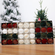 Christmas Red Flocking Colored Drawing Ball 12 6cm