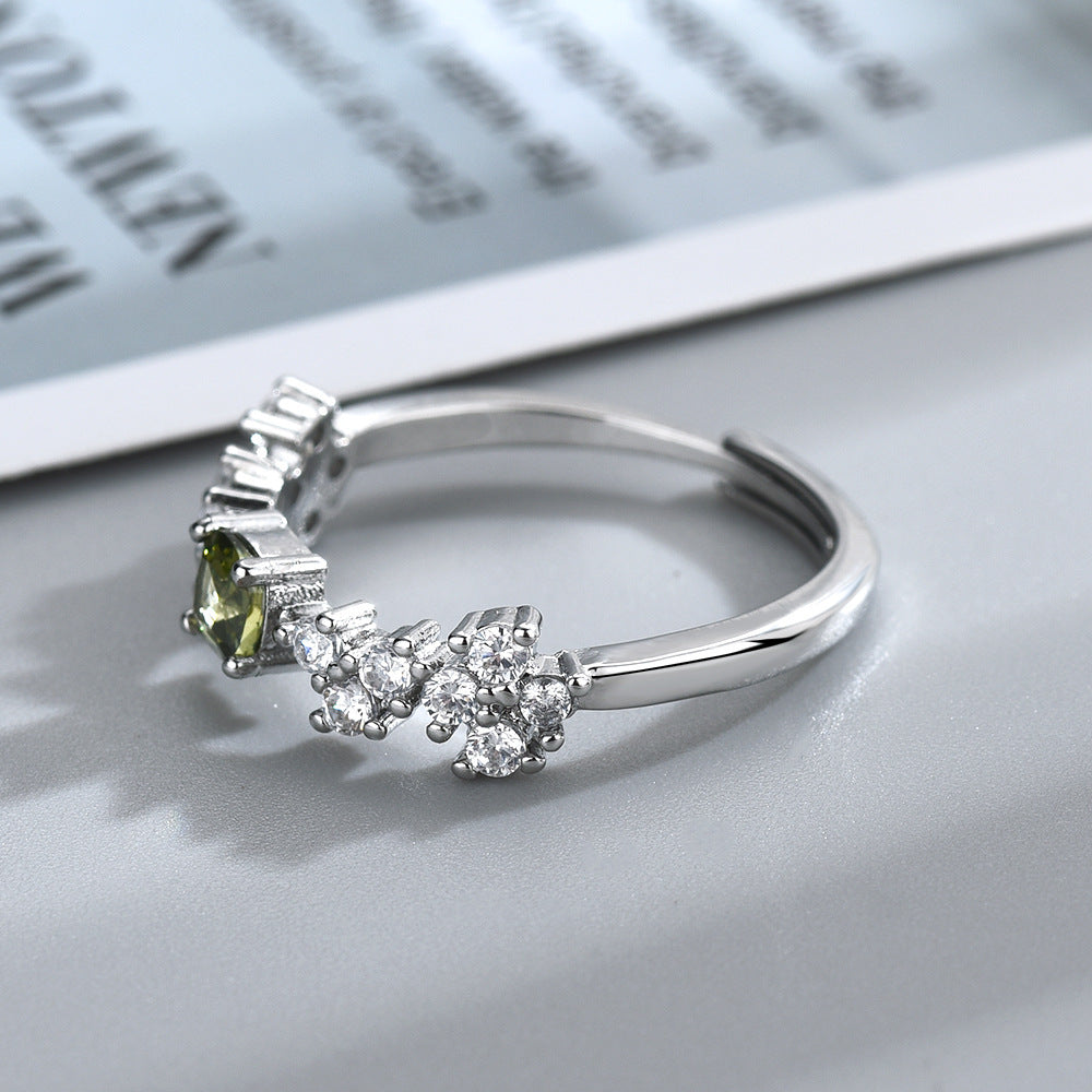 Women’s Adjustable Crown Ring – Open Mouth Copper Zircon Design