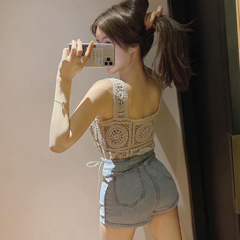 Women's Knitted Sleeveless Tank Top – Chic French-Style Summer Knitwear