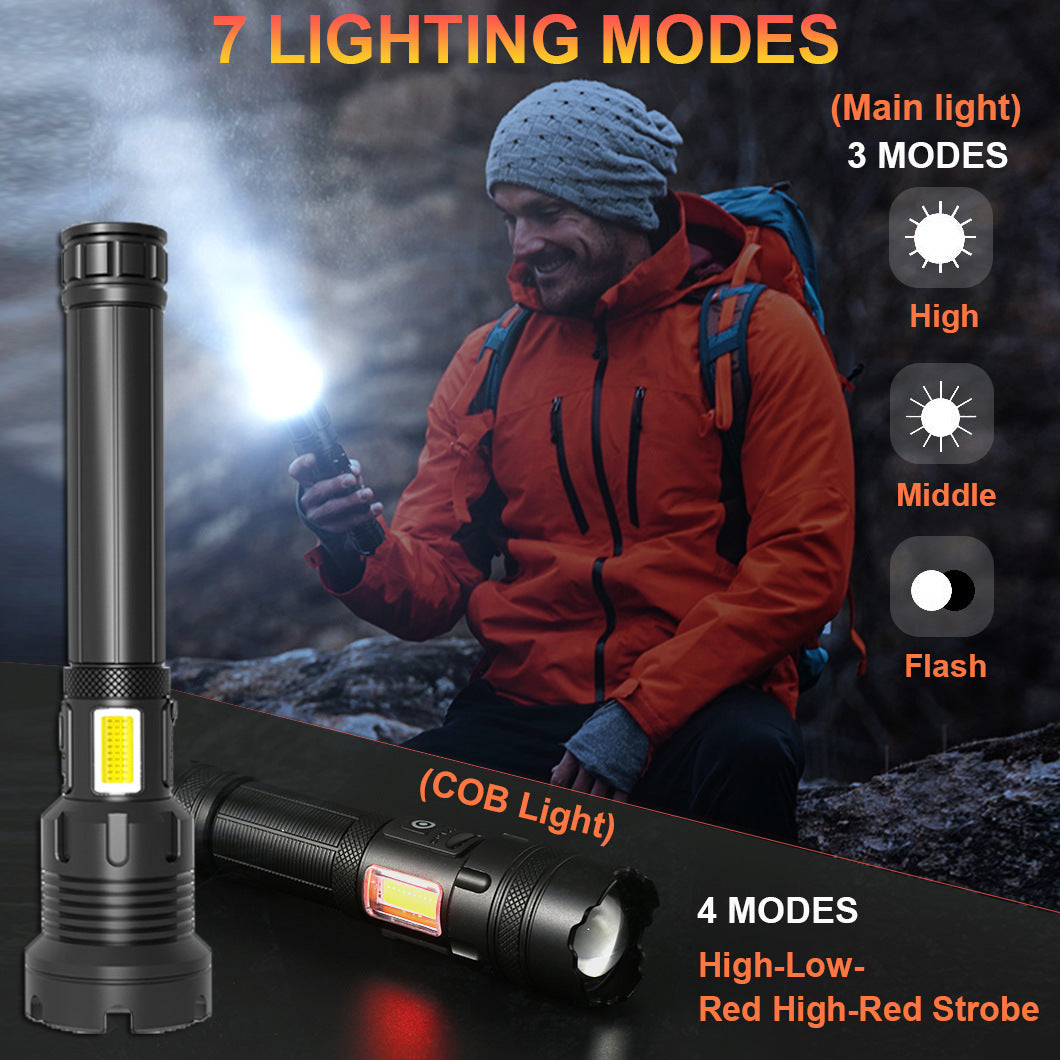 Strong Light Flashlight Outdoor Camping Emergency Rechargeable