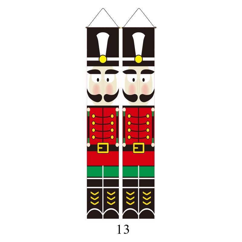 Christmas Lattice Couplet Curtain Hanging Flag Decoration