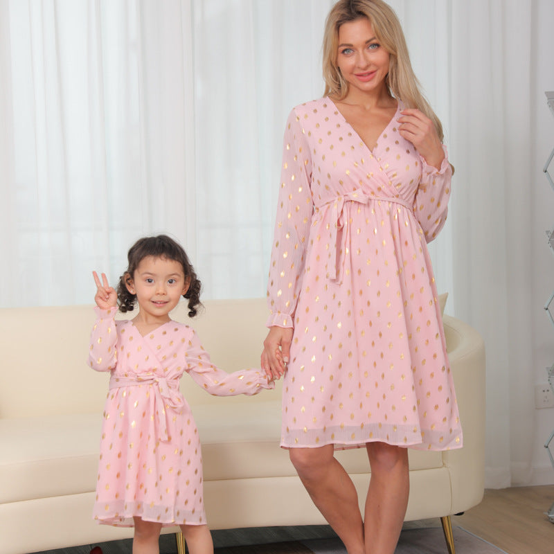 Baby Romper Woven Mother And Daughter Sling Dress