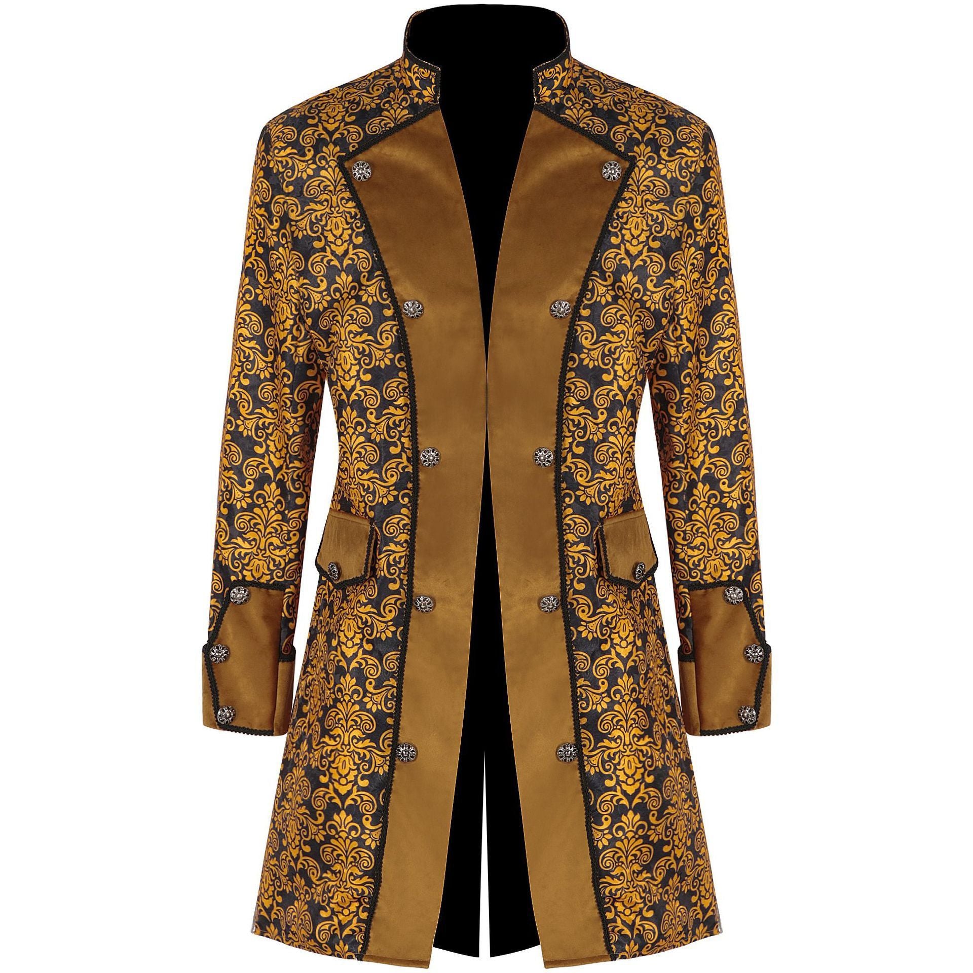 Medieval European And American Men's Overcoat Solid Color Fashion