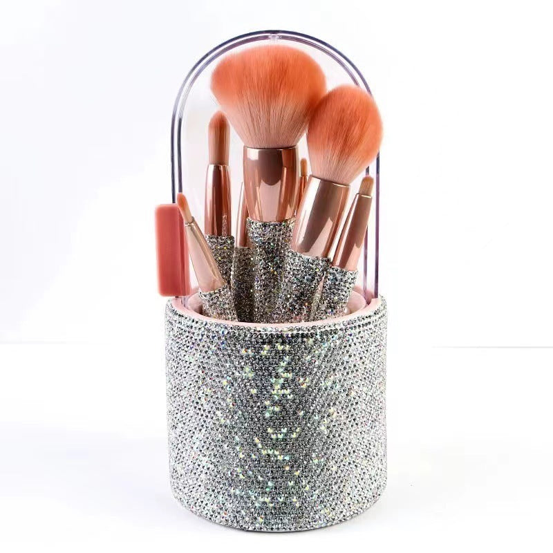 Diamond Makeup Brush Set – 8-Piece Luxury Crystal Handle Brushes
