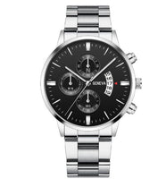 Silver Black Single Watch
