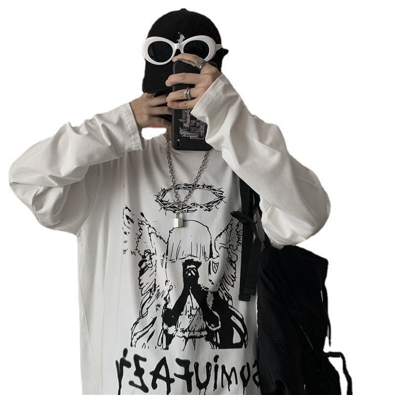 Retro Hip Hop Style Bottoming Shirt Trendy Handsome High Street Spring And Autumn Tops