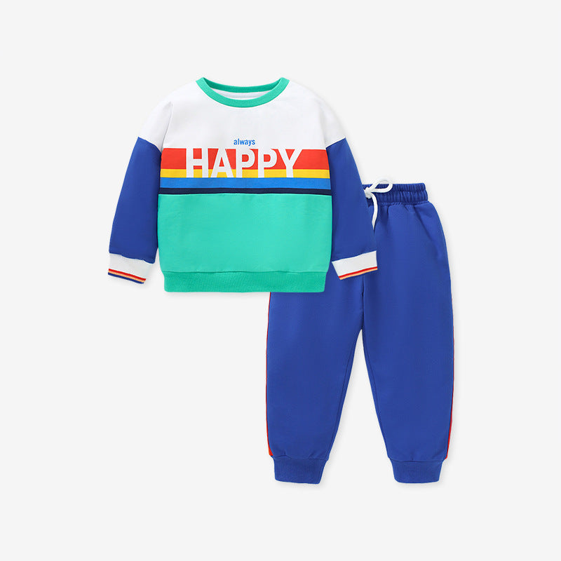 Children's Suit Printed Cotton Blouse And Pants