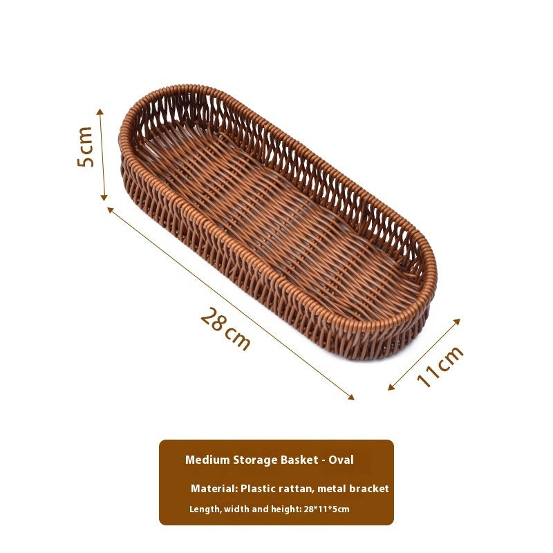 Rattan Desktop Storage Box Kitchen Drawer