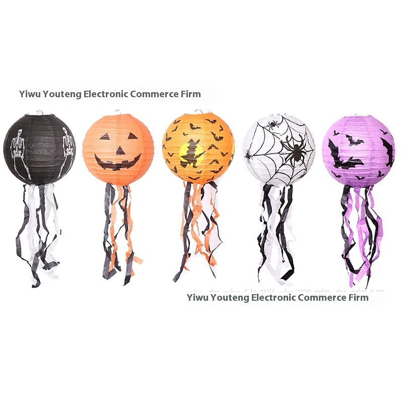 Halloween Pumpkin Hanging Lantern – Store and Mall Decoration Pendant for Ghost Festival and Party Displays