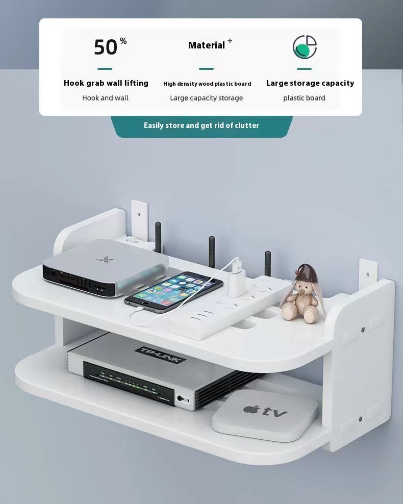 Wall-Mounted Router Storage Box – Punch-Free Cable Organizer