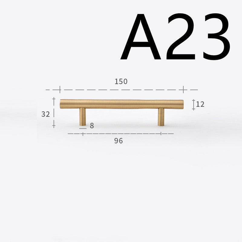 Pure Copper Cabinet Door Handle Golden Light Luxury Brass Handle