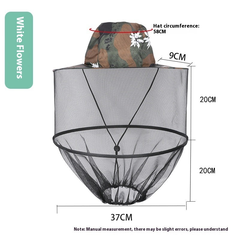 Anti Mosquito Bucket Hat Quick-dry Casual Sun-proof Fishing Hat