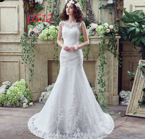 Sexy Lace Mermaid Trailing Wedding Dress for Brides