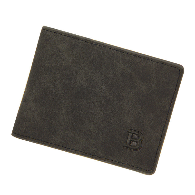 Men's Short PU Leather Wallet Embossed Vintage Style