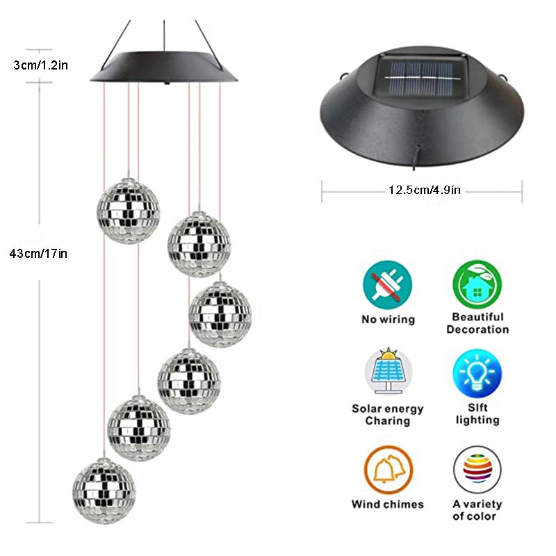 1pc Color Changing Solar Wind Chimes - LED Mobile Hanging Light For Garden, Patio, And Yard Decoration