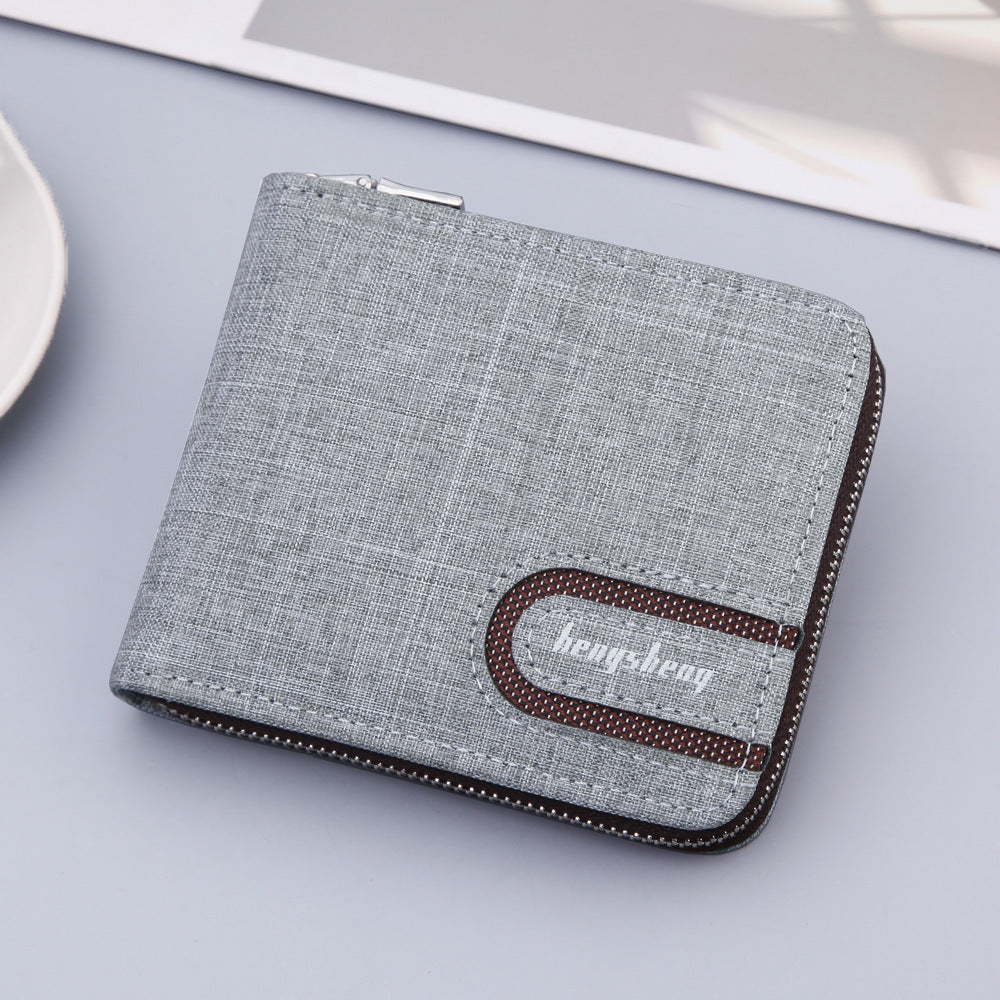 Men's Canvas Short Multifunctional Wallet