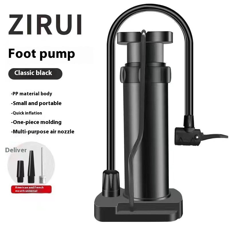 Foot Tire Pump for Bicycles – Single & Double Cylinder Options with High-Pressure Ball Needle and Pressure Gauge