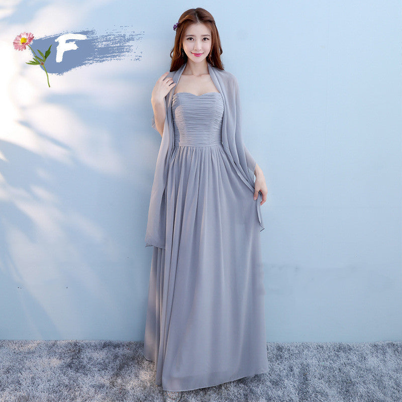 Sleeveless Deep V-Neck Bridesmaid Dress