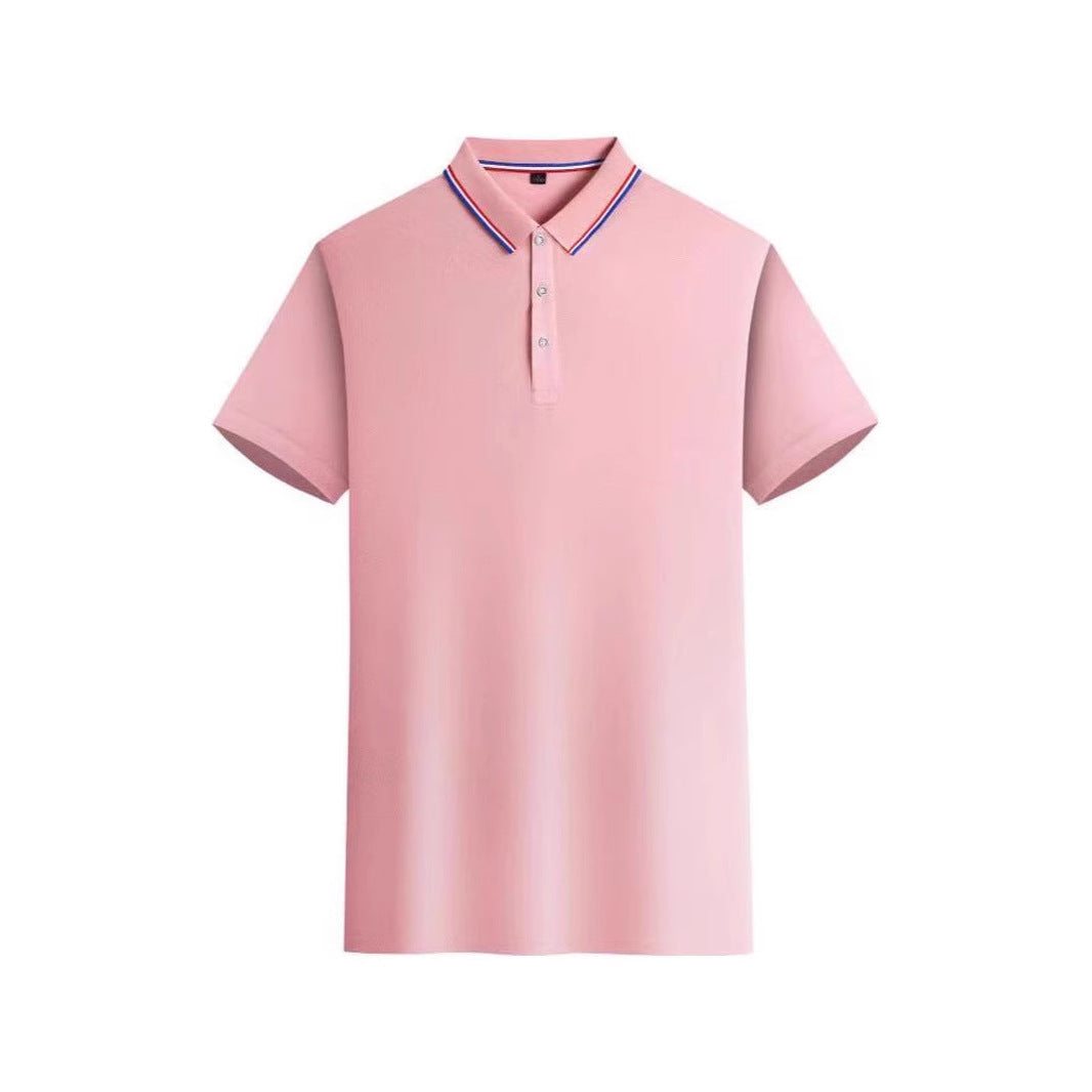 Unisex Short Sleeve Polo Shirt Polyester Asymmetric Detail