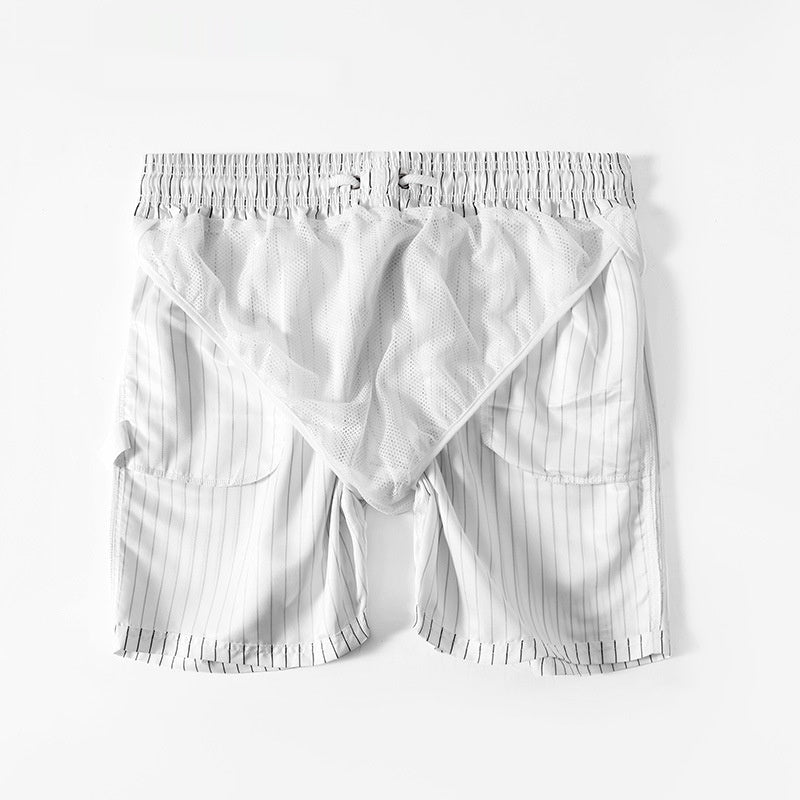 Beach Pants Men's Quick-drying Soakable Loose Plus Size With Lining White