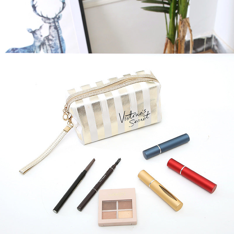 Phnom Penh Striped Makeup Bag – Travel Cosmetic Organizer