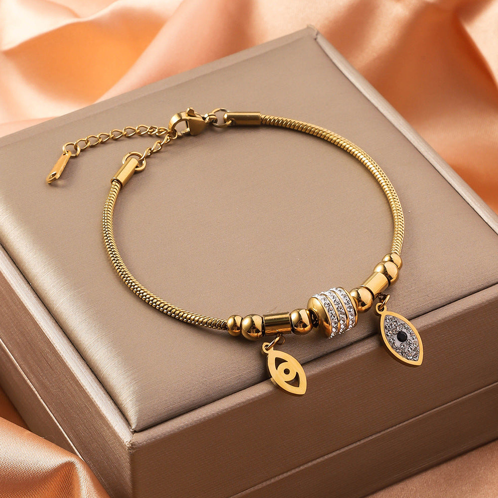 Titanium Steel Inlaid Shell Non-fading Advanced Design Bracelet