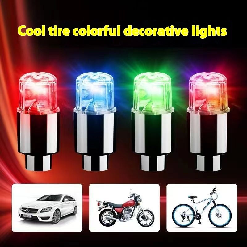 Rubber Tire Valve Light For Bicycle Motorcycle Car LED Safe
