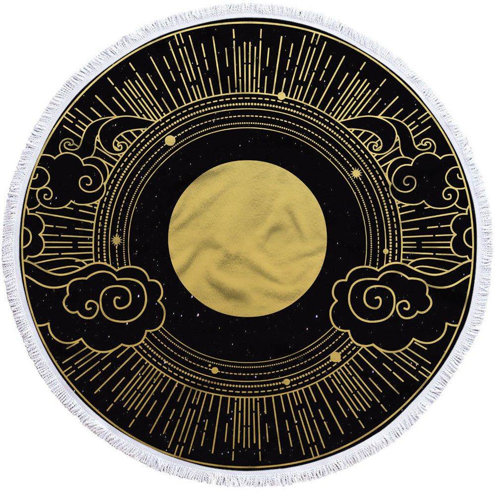 Round Printed Polyester Bath Towel 100 Percent Absorbent