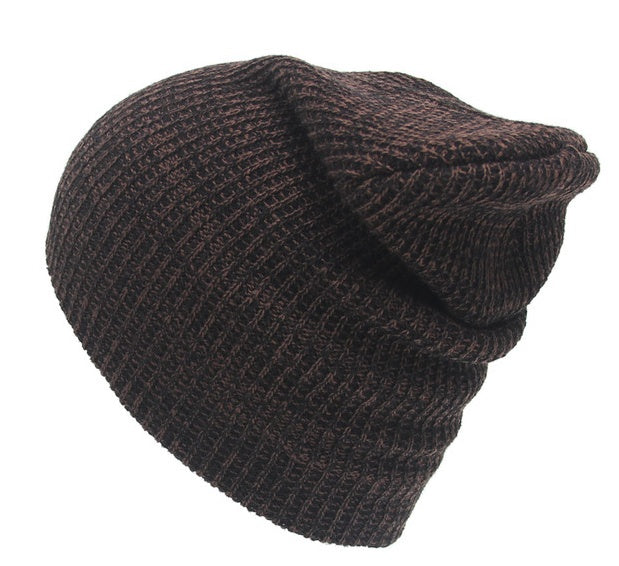 Warm Mixed Color Striped Wool Knitted Cap with Earmuffs