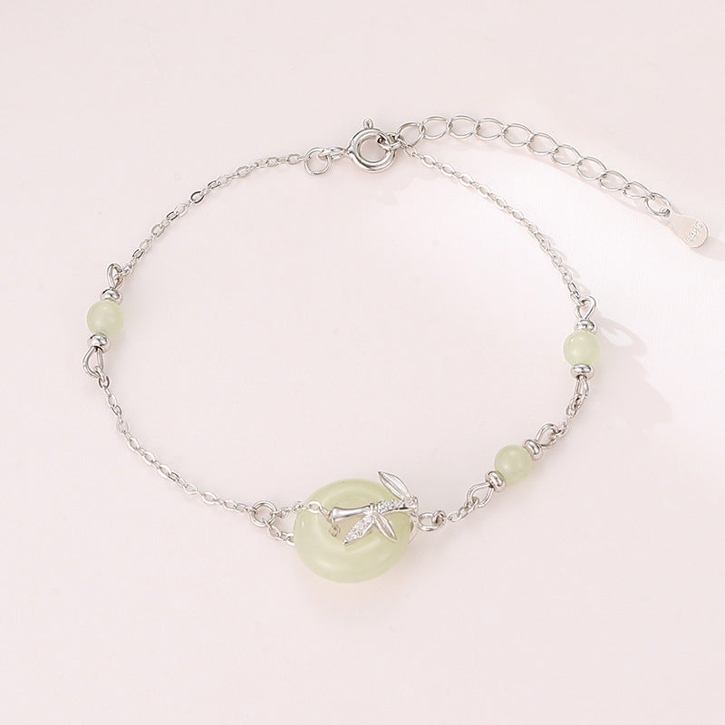 Women's Hetian Jade Safety Buckle Bracelet