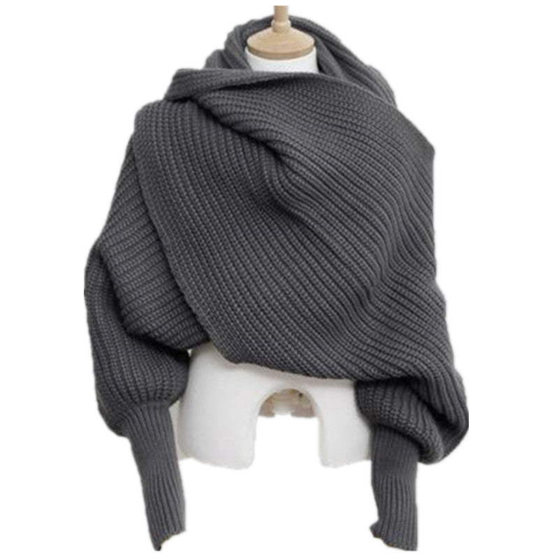 Women's Knit Wool Sweater Scarf Long 235cm Cozy Casual