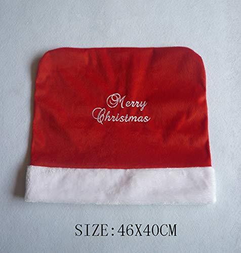 Christmas Red Embroidered Chair Cover Decoration