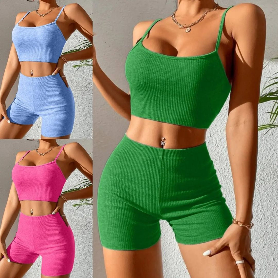 Women's Sling Fashion Yoga Set – Workout Sports Bra & Leggings Activewear