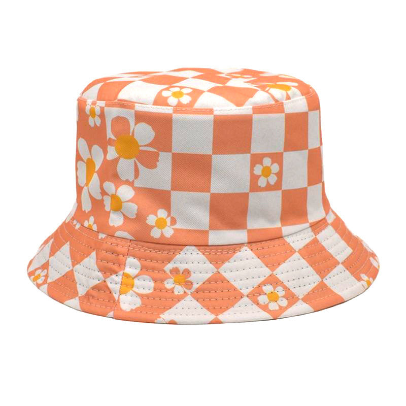 Korean Style Chessboard Plaid Bucket Hat