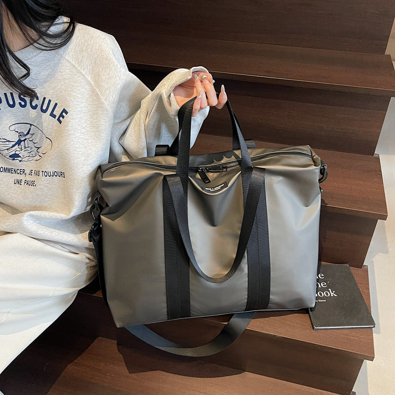 Unisex Solid Color Oxford Cloth Tote Travel Carryall