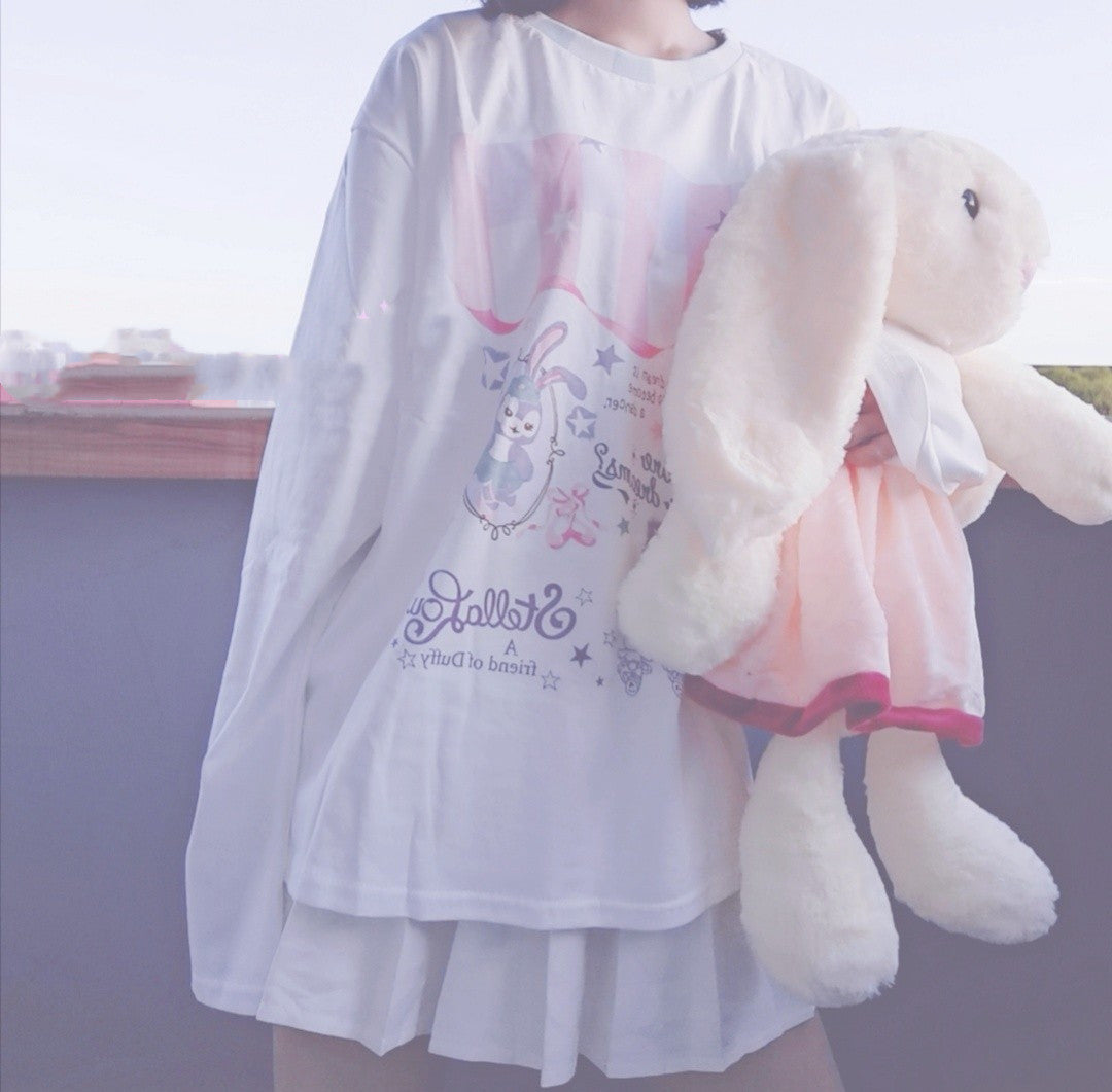 Women's Japanese Style Cotton Long Sleeve Tee