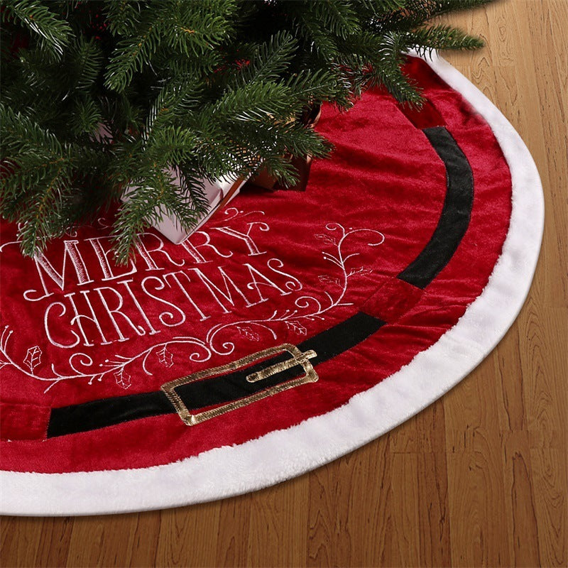 Red Velvet Christmas Tree Skirt Decoration
