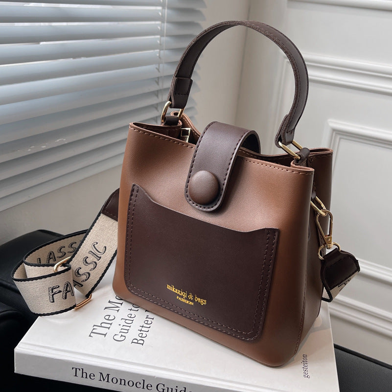 Women's PU Bucket Bag Crossbody Tote Stylish All Match