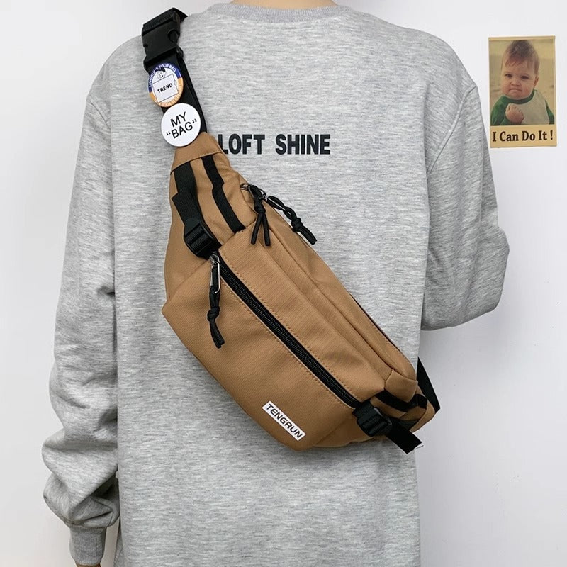 Trendy Chest Bag Men's Backpack Waist Bag Sports One-shoulder