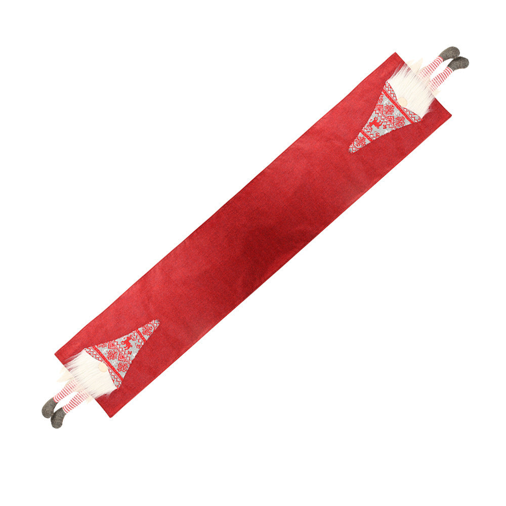 Christmas Table Runner Red Gray Nordic Style Santa Claus Table Runner Pillowcase Christmas Decorations For Home Table