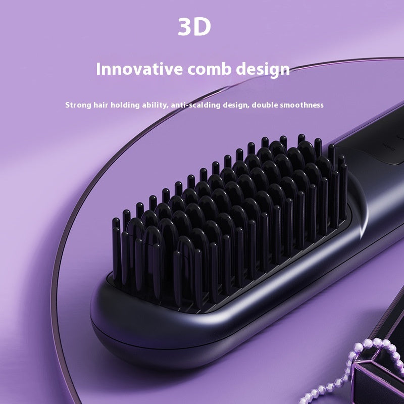 Portable Charging Hair Straightener Comb – Negative Ion Styling Brush